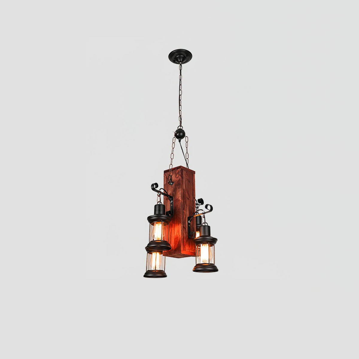 Aurzorir Vintage houten kroonluchter