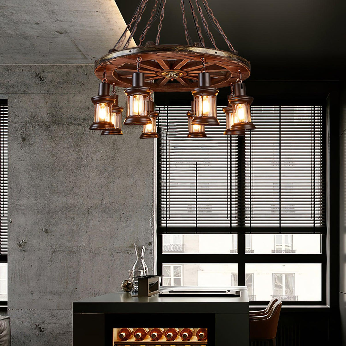Aurzorir Vintage houten kroonluchter