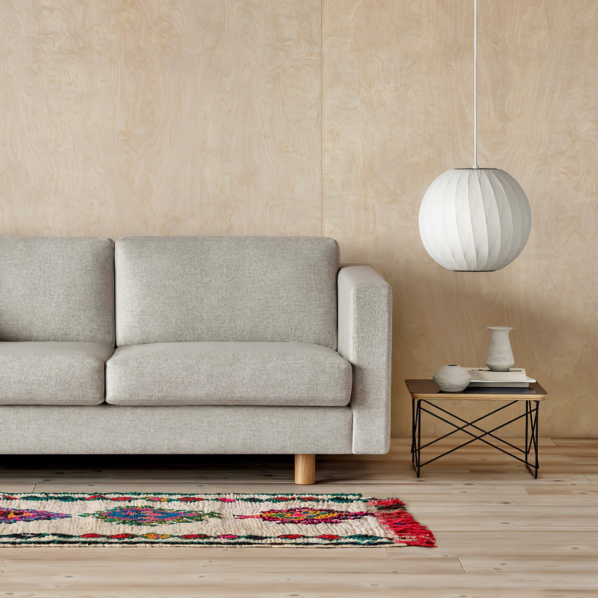 Bis hanglamp van zijde en staal