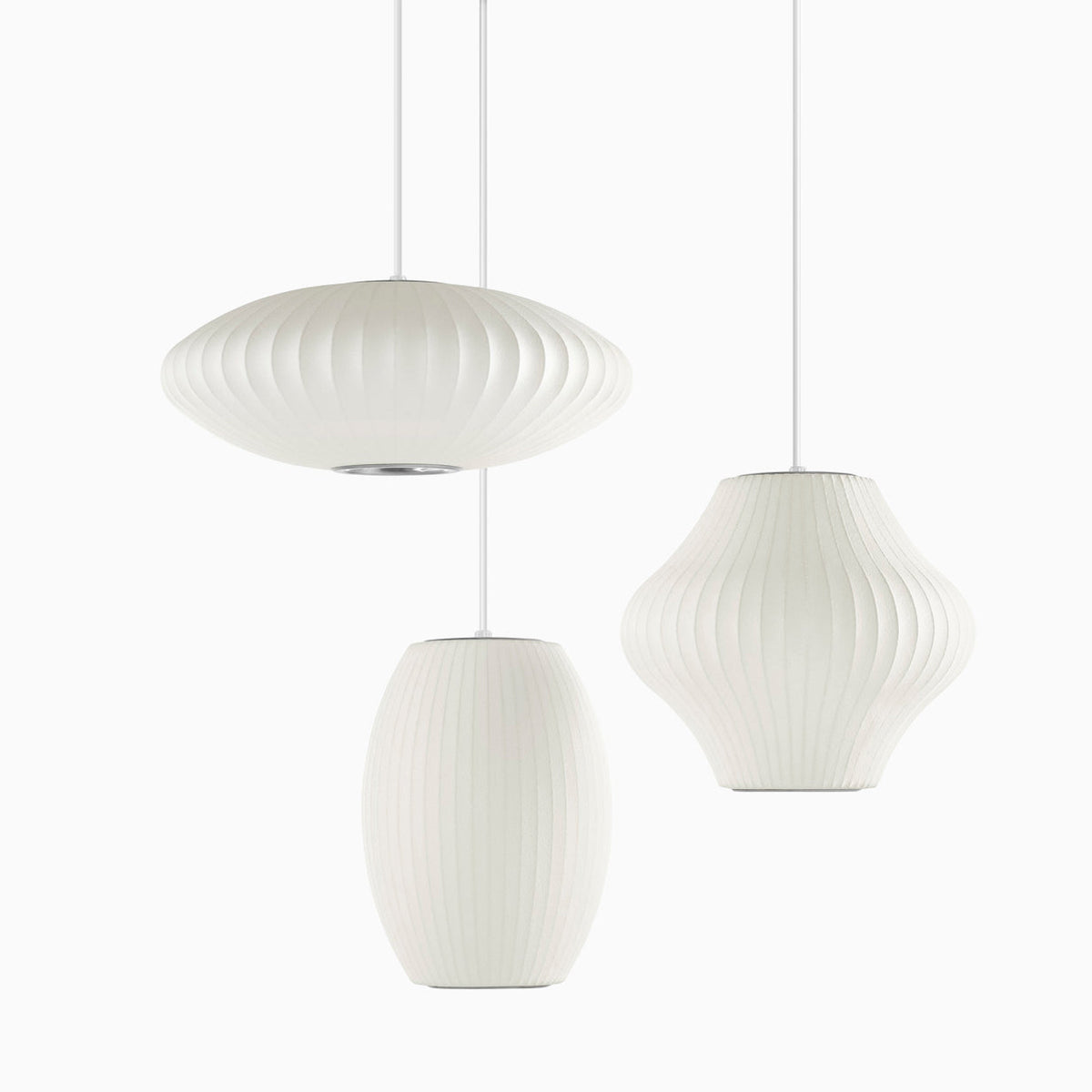 Bis hanglamp van zijde en staal