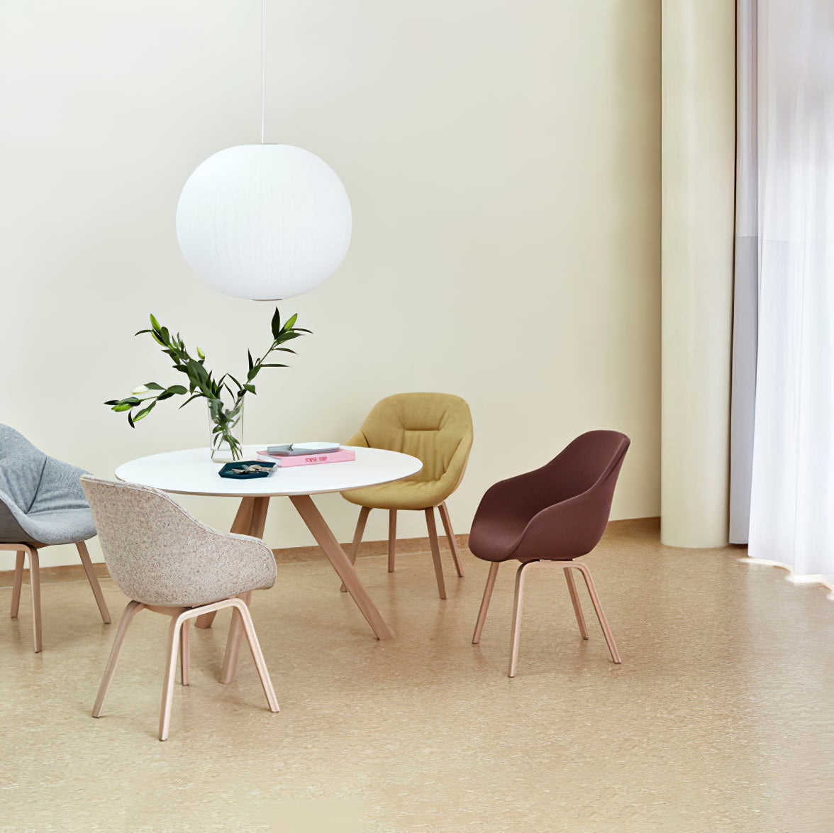 Bis hanglamp van zijde en staal
