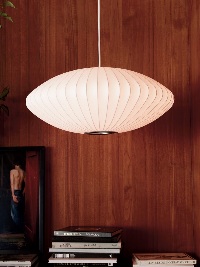 Bis hanglamp van zijde en staal