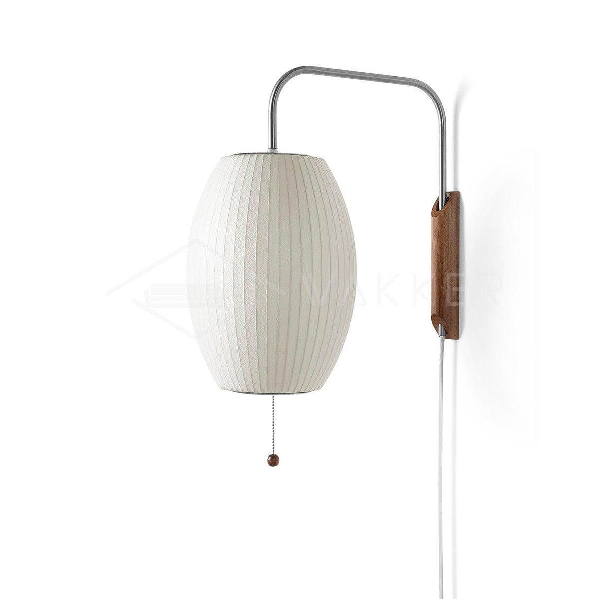 Aldinira wandlamp walnoot bal