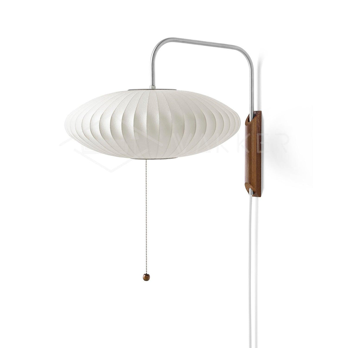 Aldinira wandlamp walnoot bal