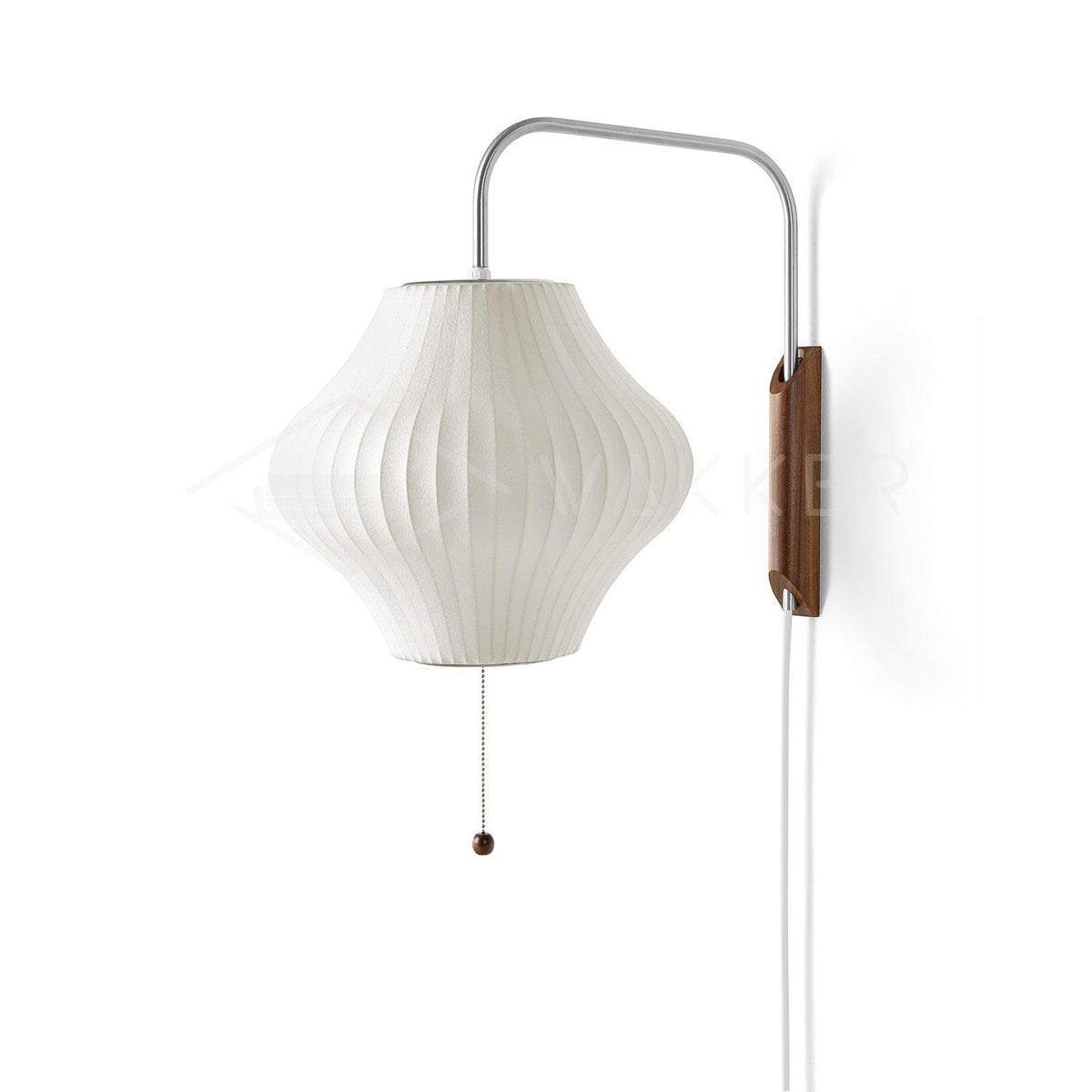Aldinira wandlamp walnoot bal