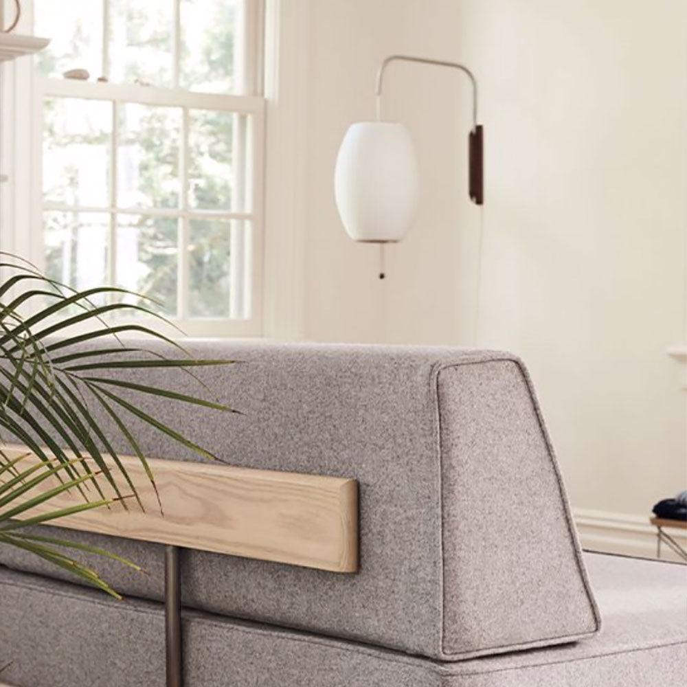 Aldinira wandlamp walnoot bal