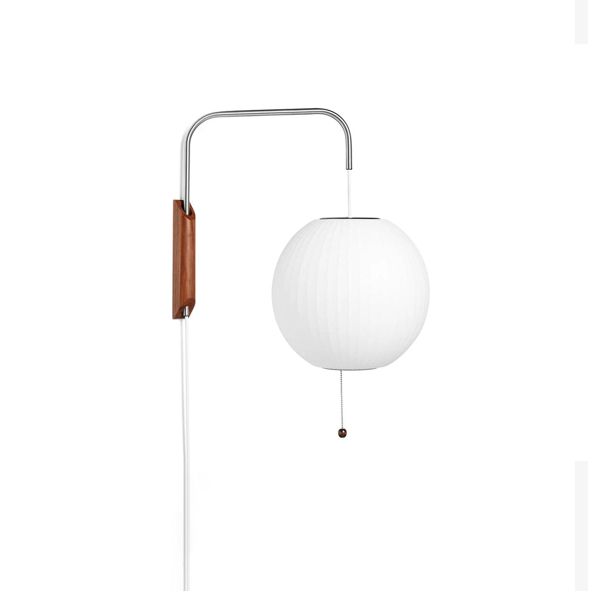 Aldinira wandlamp walnoot bal