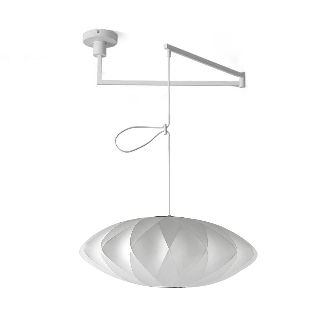 Bis hanglamp van zijde en staal