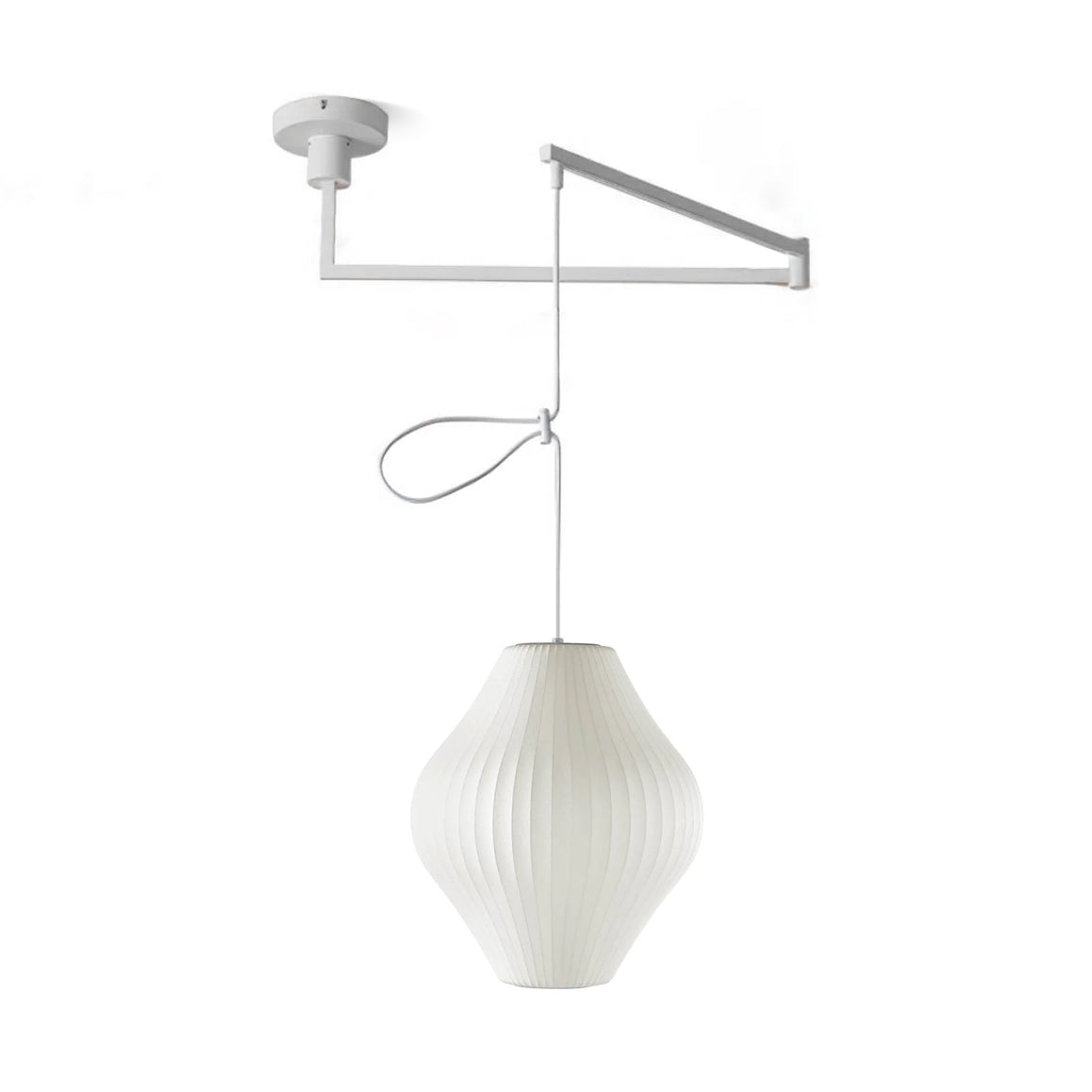 Bis hanglamp van zijde en staal