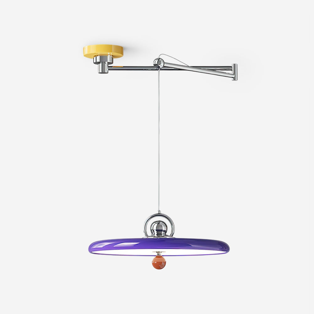 Cirorenne hanglamp met schommelarm in paars