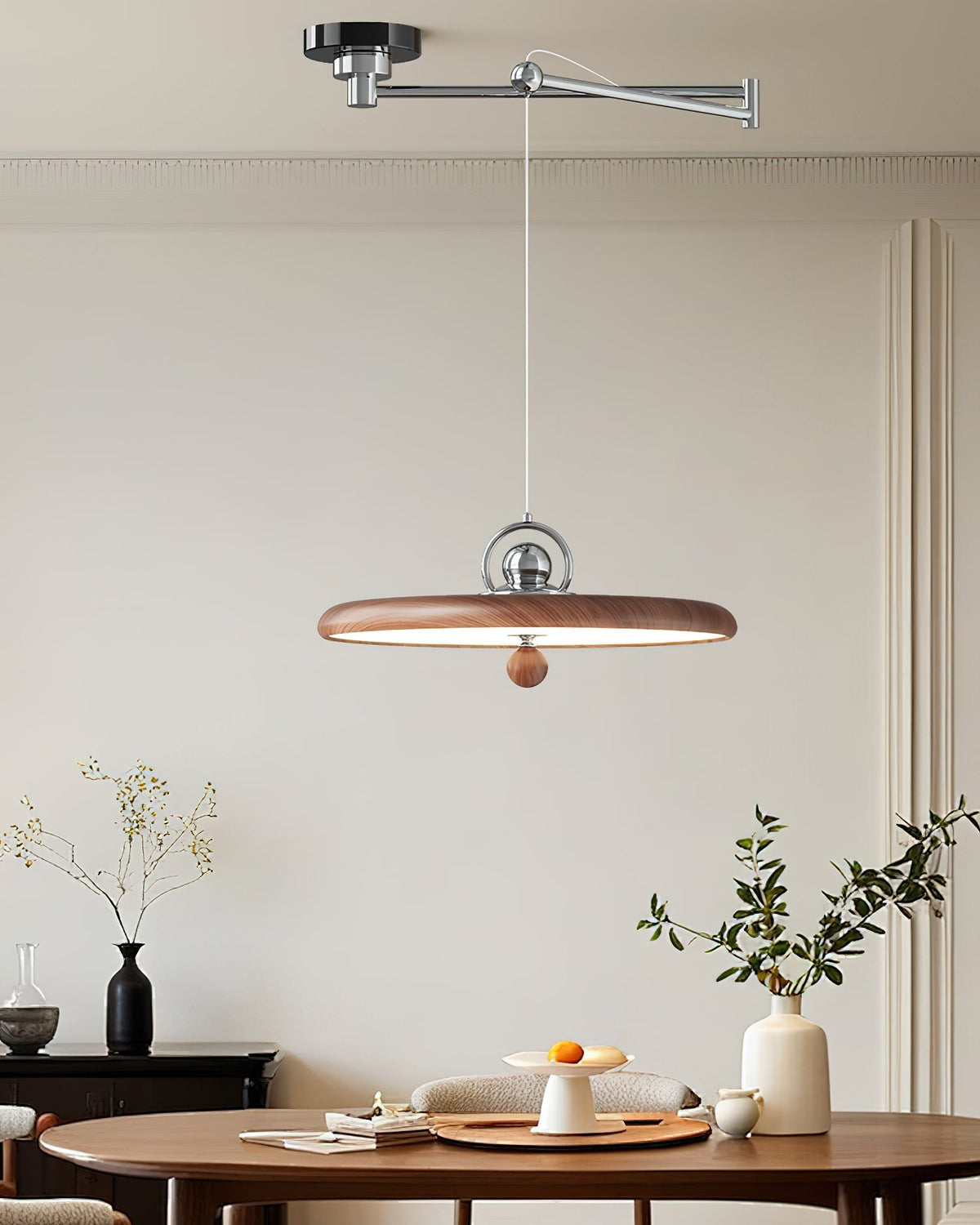 Cirorenne hanglamp met schommelarm in paars