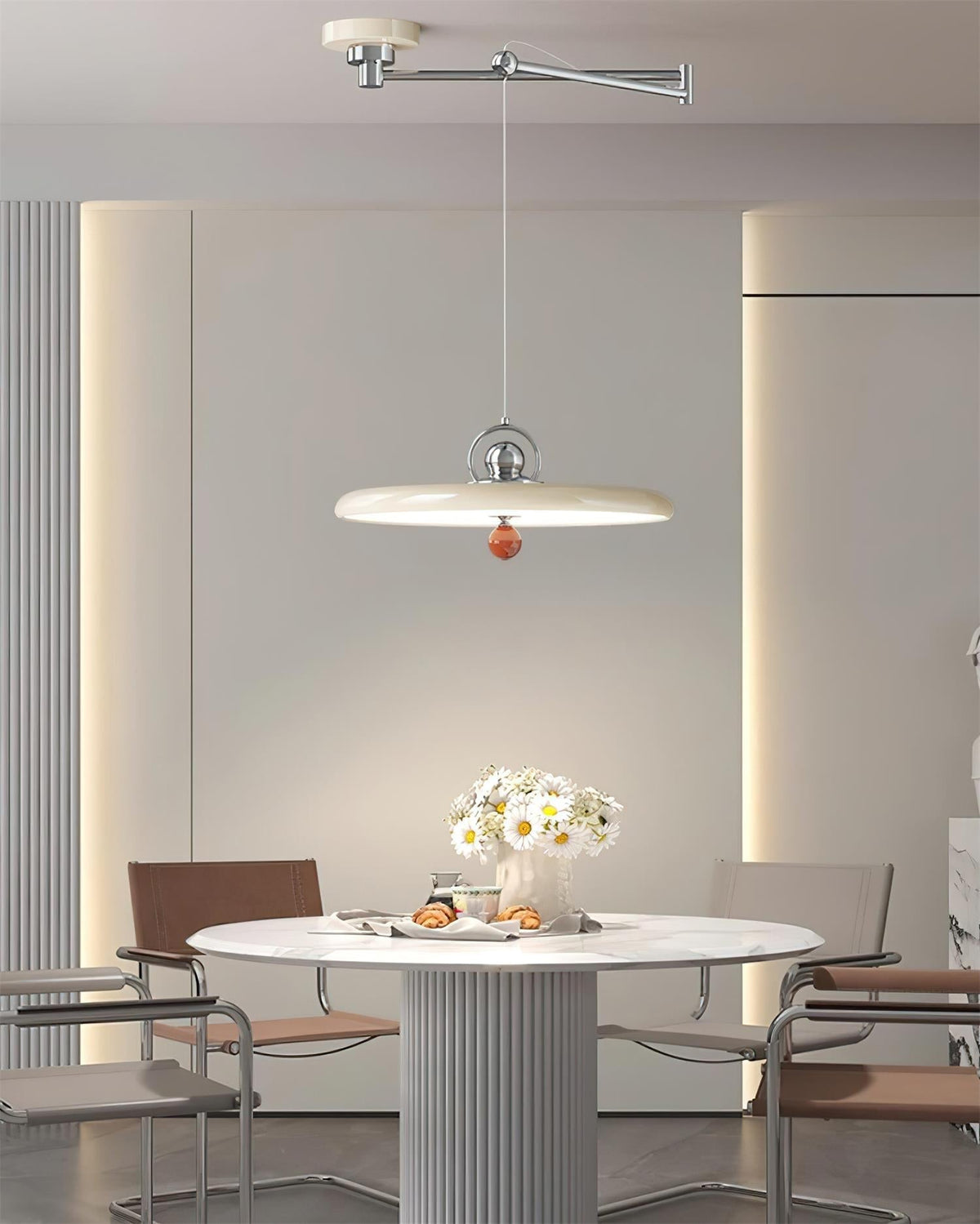 Cirorenne hanglamp met schommelarm in paars