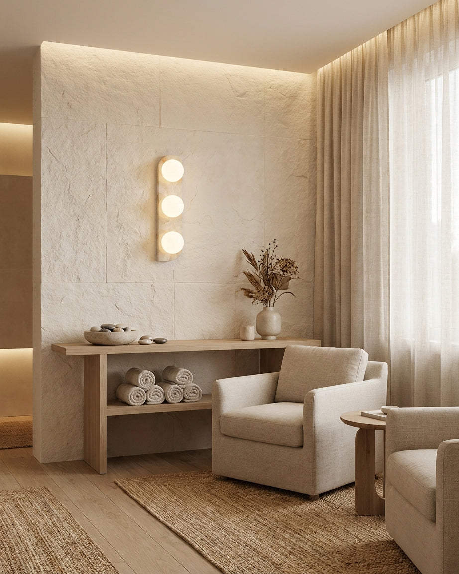 Onyx albasten wandlamp