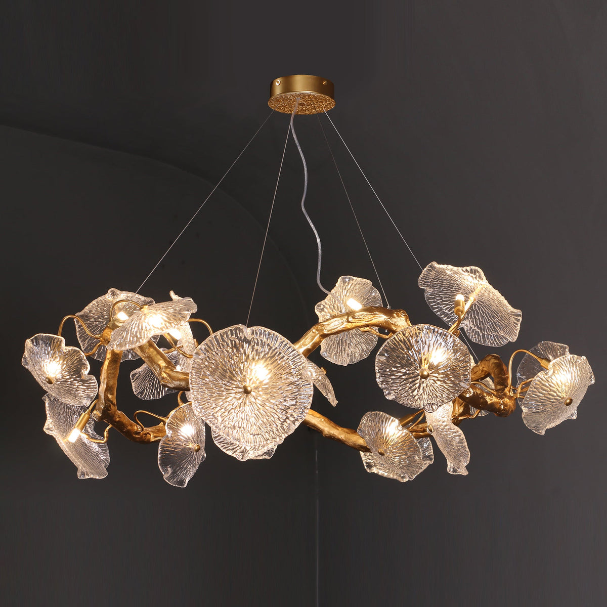 Avenhurst lotus glazen kroonluchter