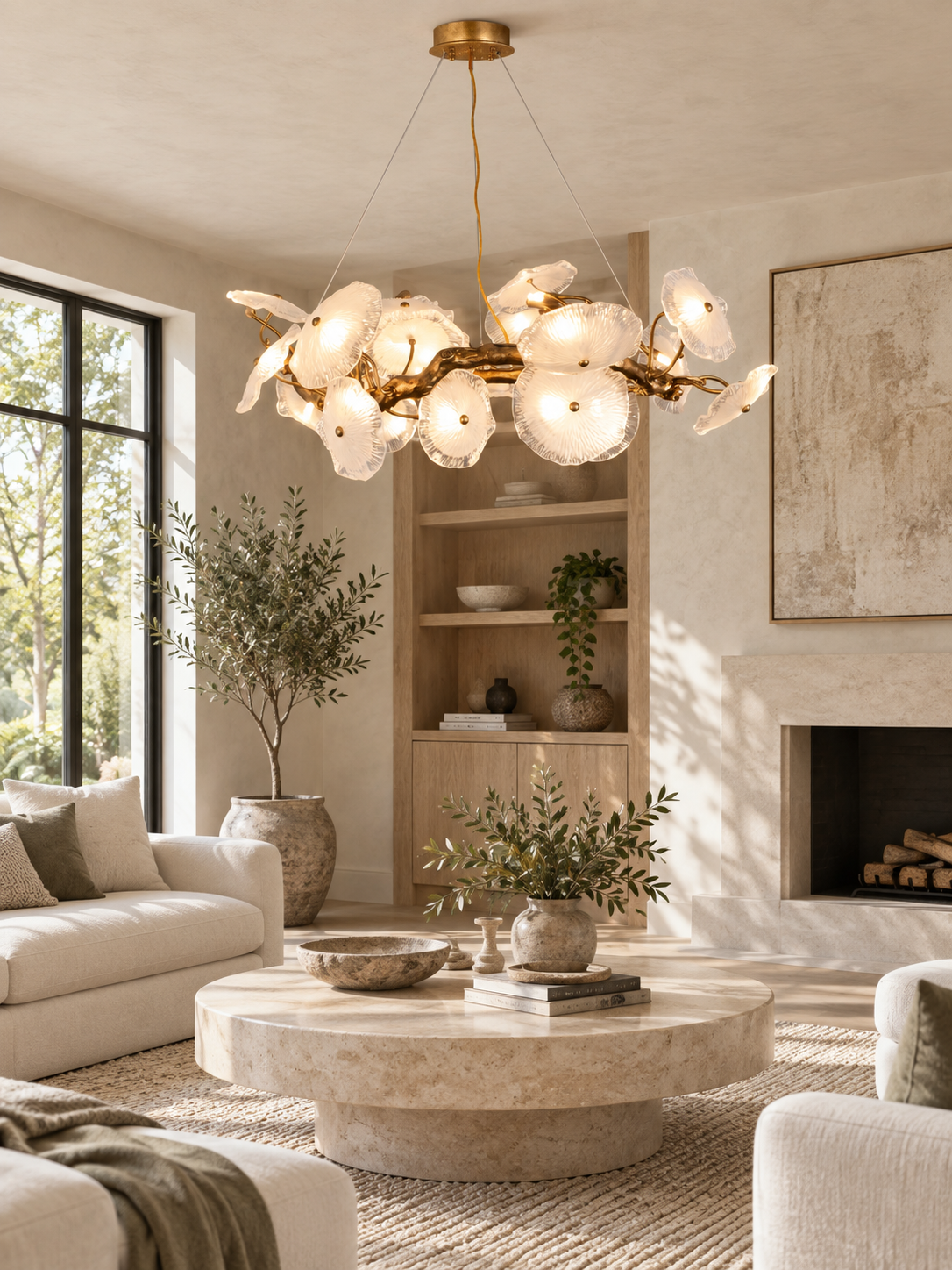 Avenhurst lotus glazen kroonluchter