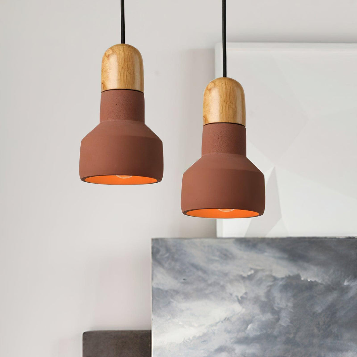 Trio Rustic hout hanglamp Grijs
