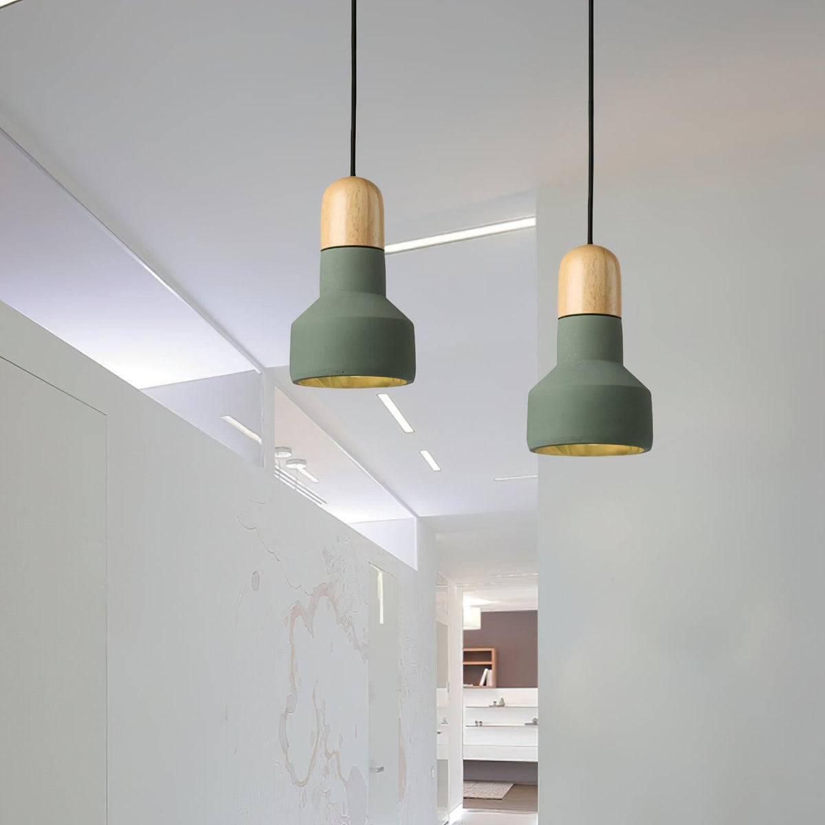 Trio Rustic hout hanglamp Grijs
