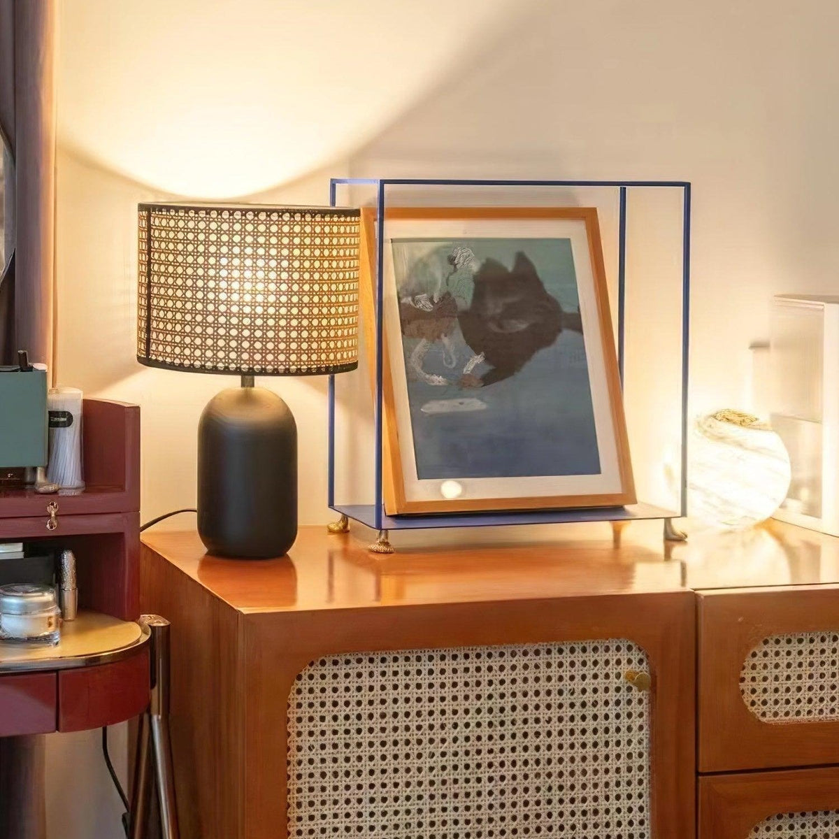 Ravarielle moderne tafellamp van bamboe