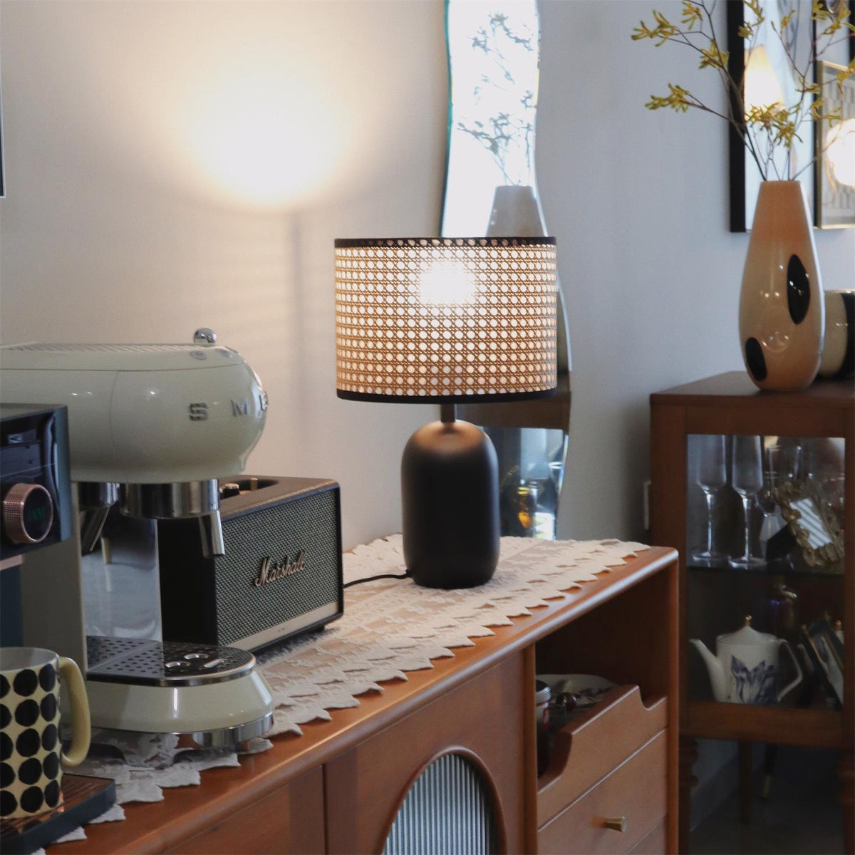 Ravarielle moderne tafellamp van bamboe