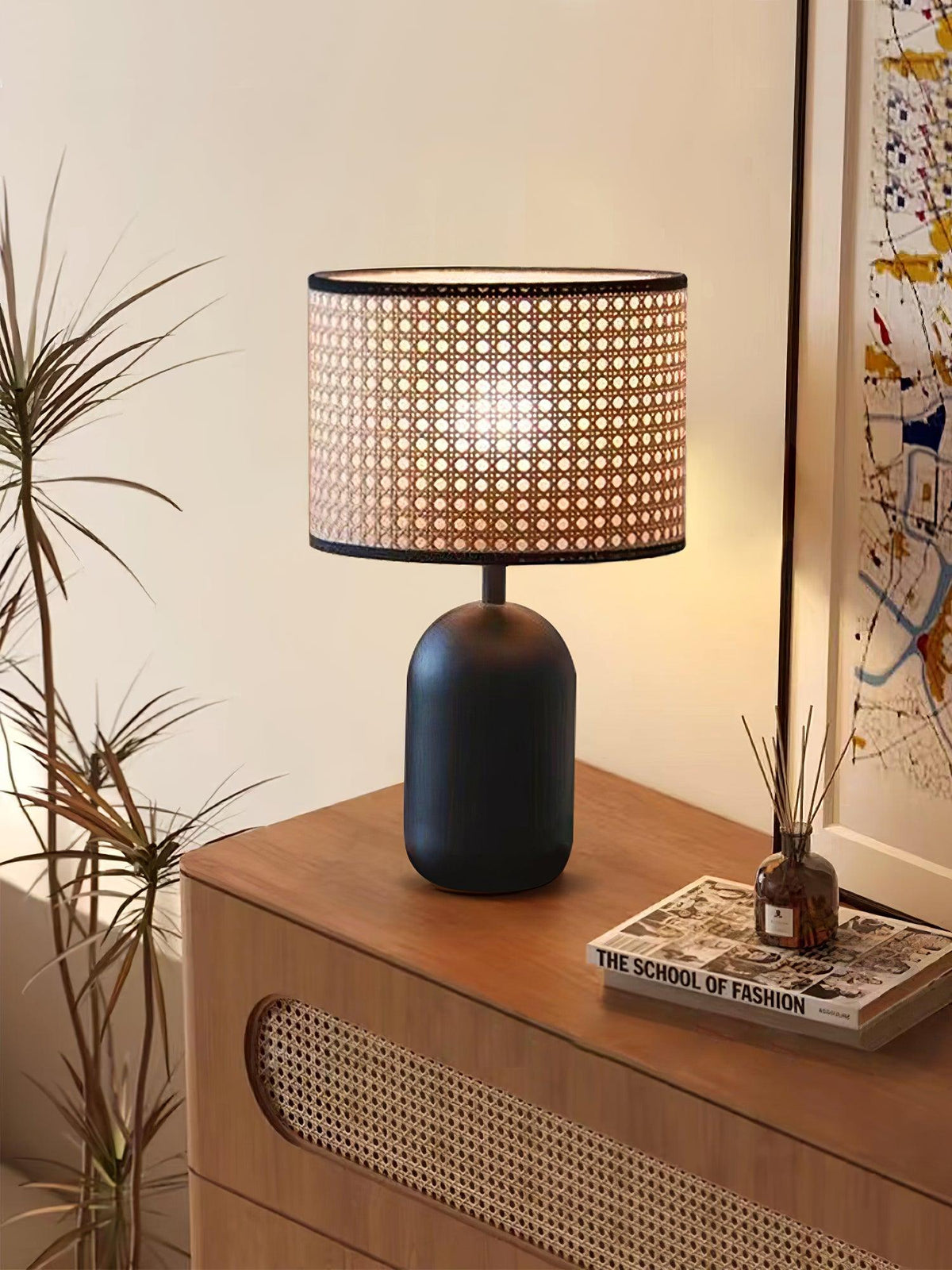 Ravarielle moderne tafellamp van bamboe