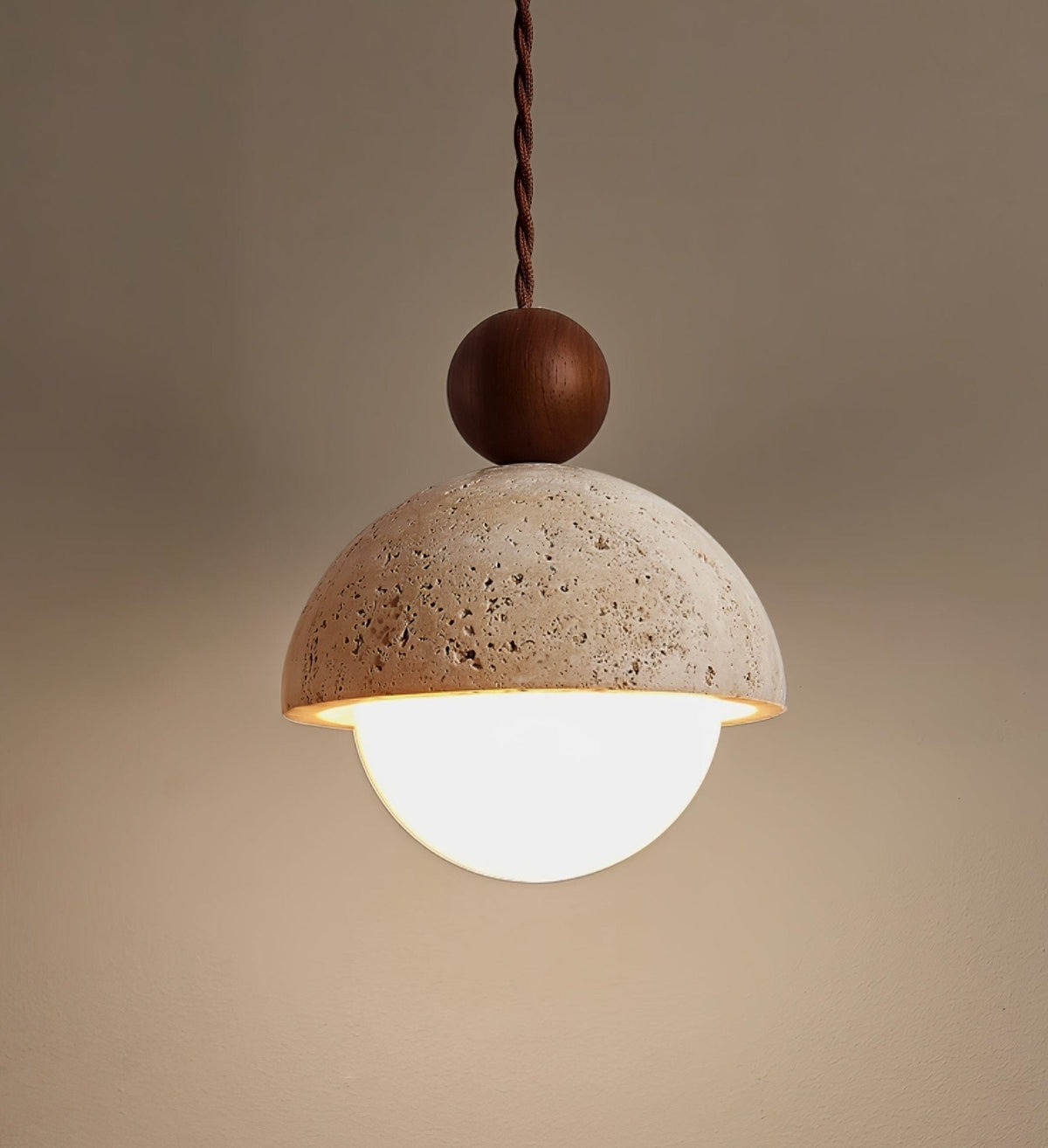 Bexn hanglamp van geel travertin