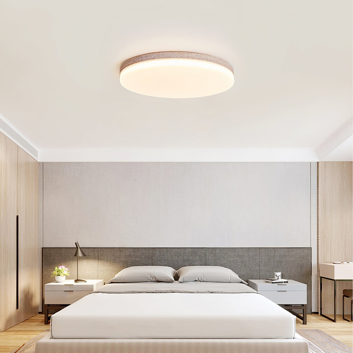 Sloane plafondlamp in geel travertin