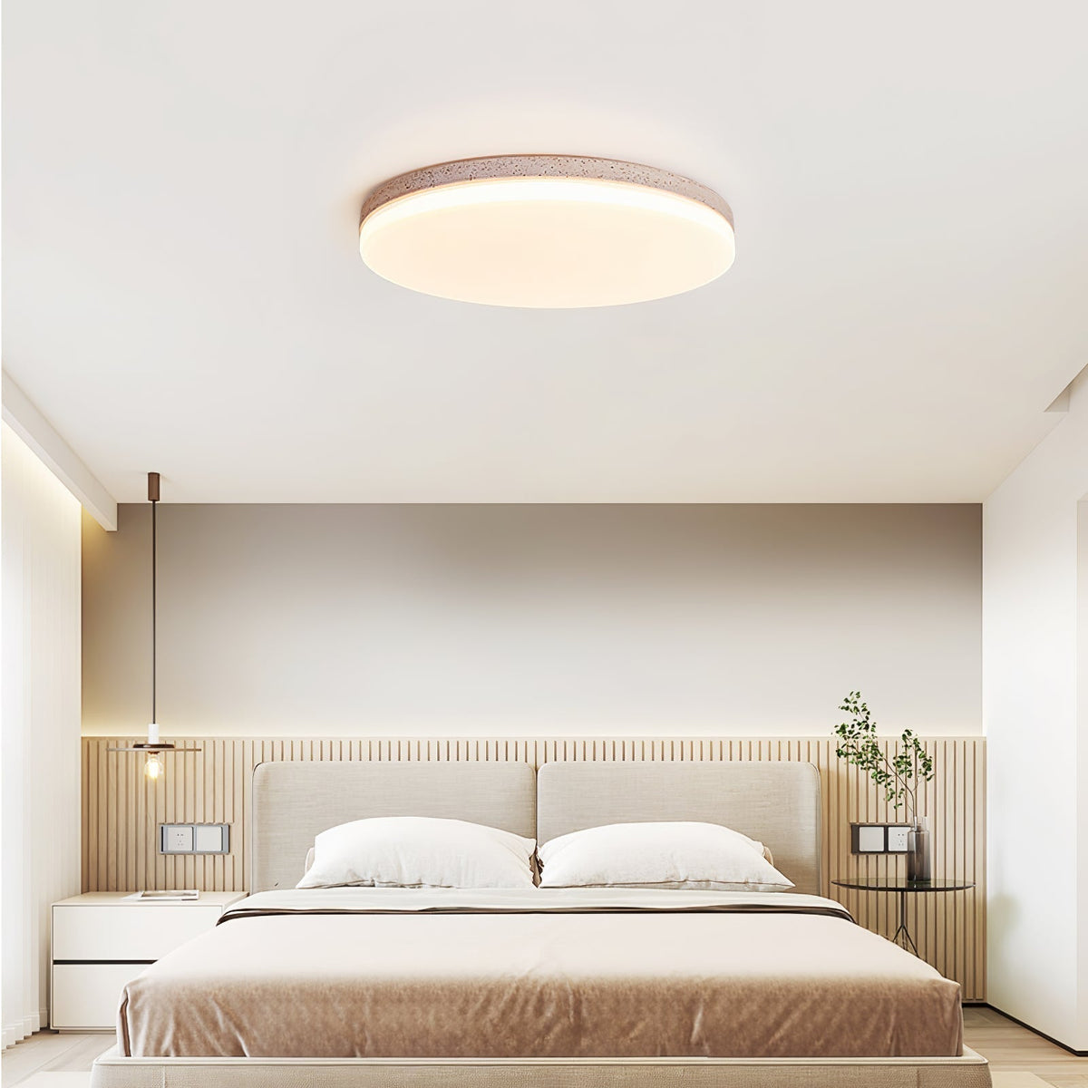 Sloane plafondlamp in geel travertin
