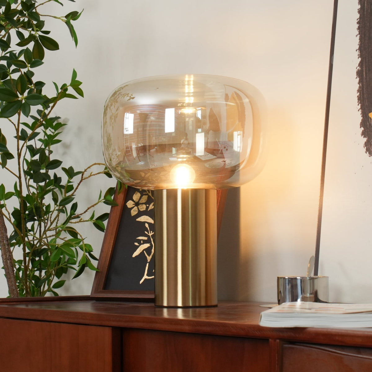 Teloz Industriële tafellamp van glas
