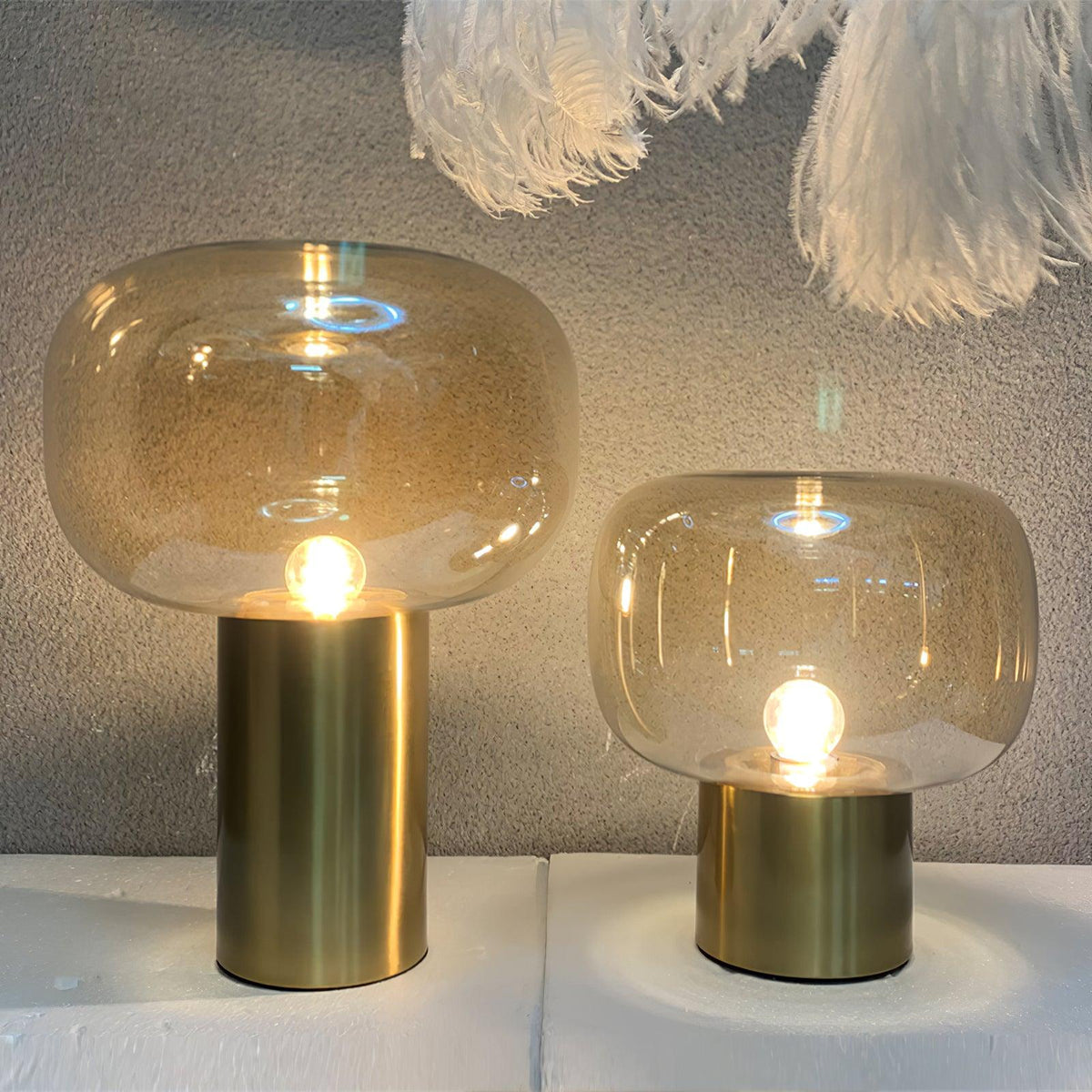 Teloz Industriële tafellamp van glas