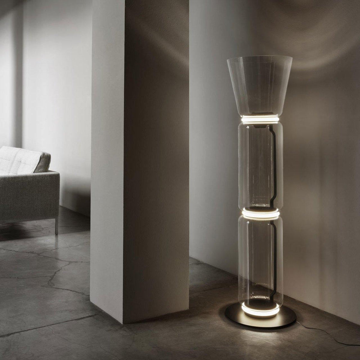 Cyrilys vloerlamp bamboe glas