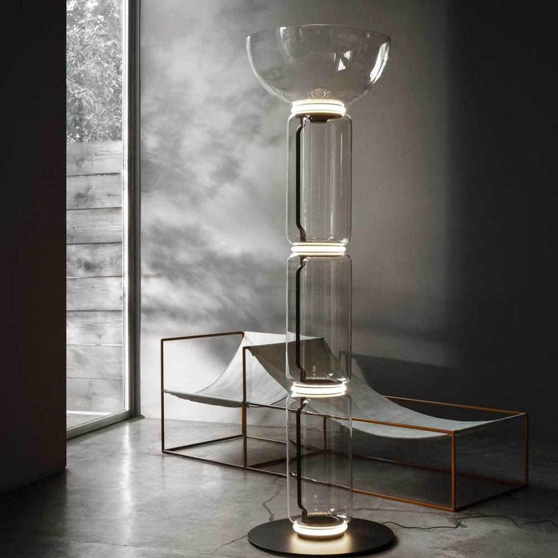 Cyrilys vloerlamp bamboe glas