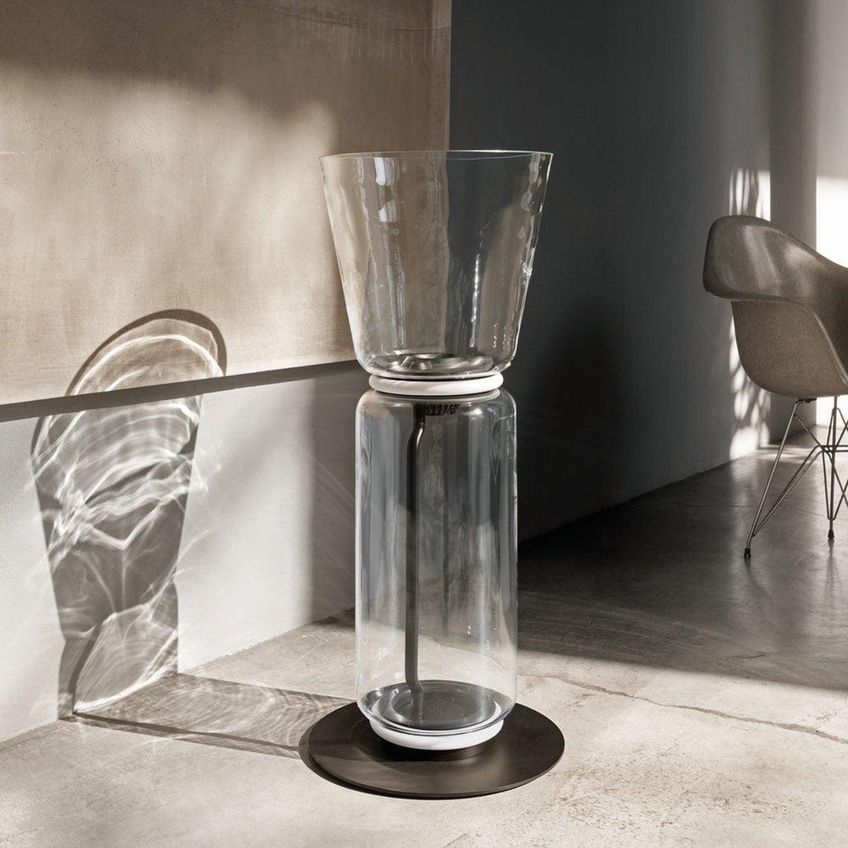 Cyrilys vloerlamp bamboe glas