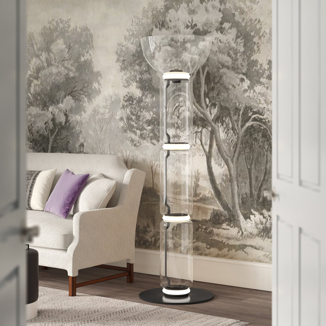 Cyrilys vloerlamp bamboe glas