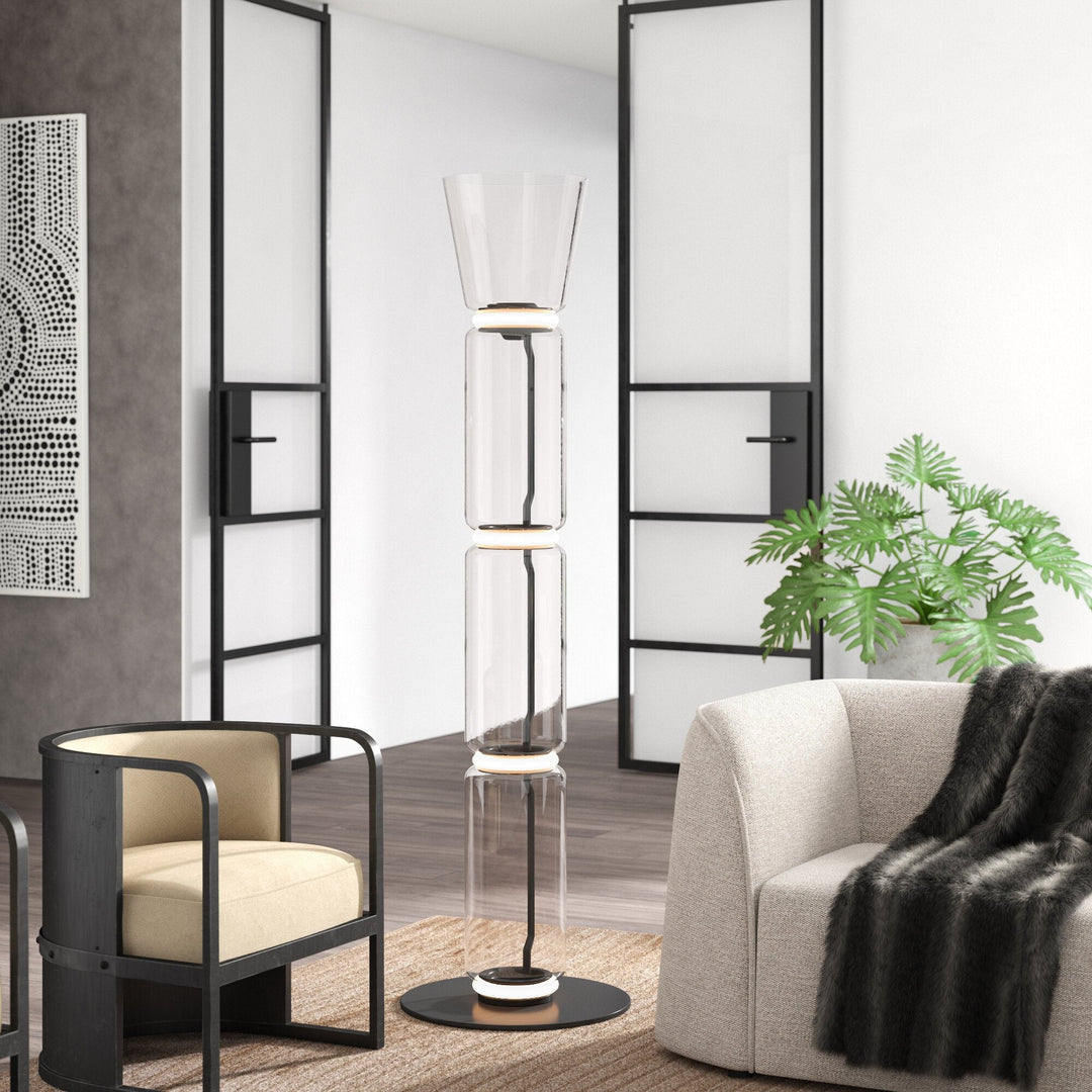 Cyrilys vloerlamp bamboe glas