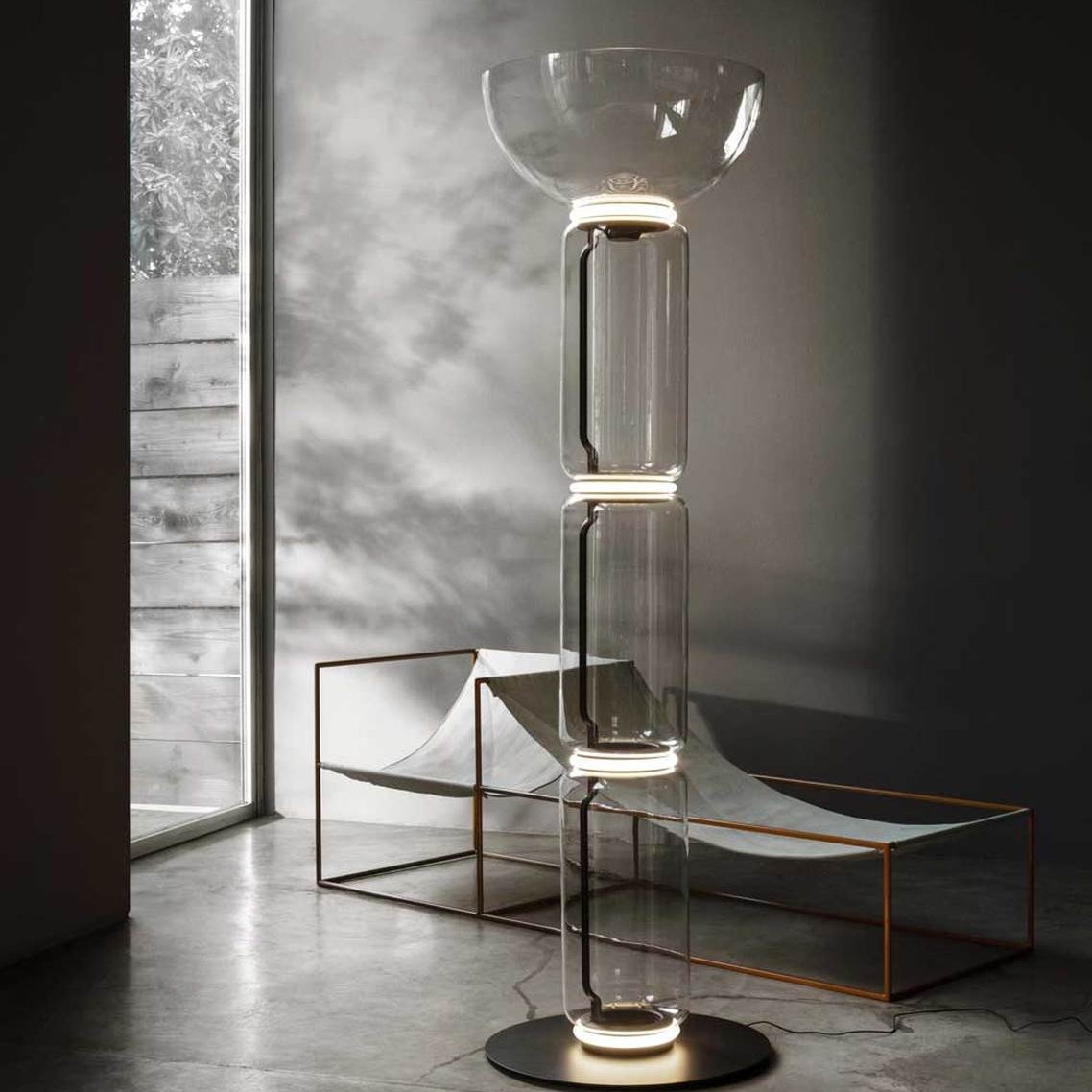 Cyrilys vloerlamp bamboe glas