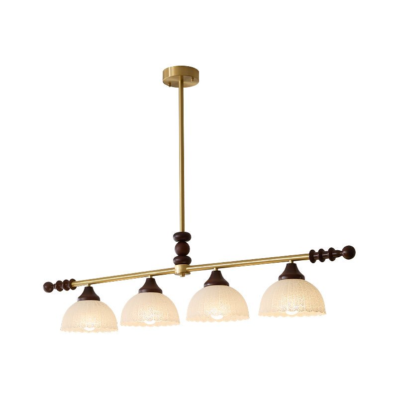 Codoriel Traditionele hanglamp van hout en glas voor eiland