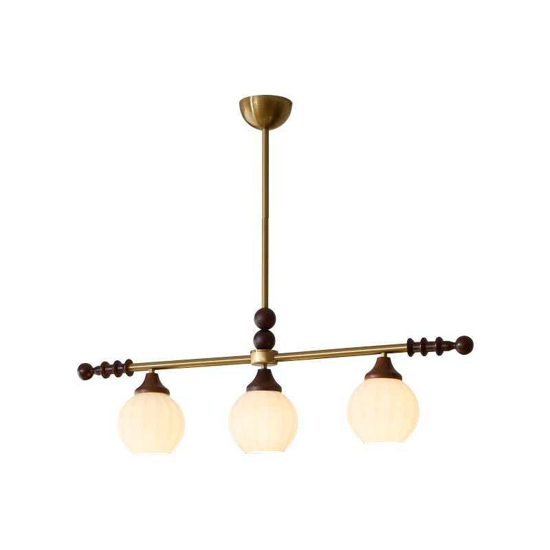 Codoriel Traditionele hanglamp van hout en glas voor eiland