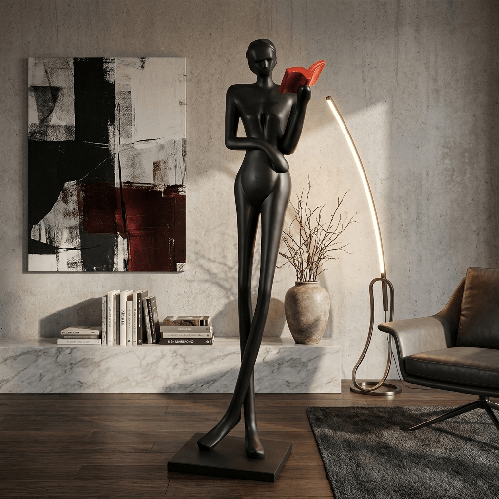 Noir Muse Leesstandbeeld Sculptuur