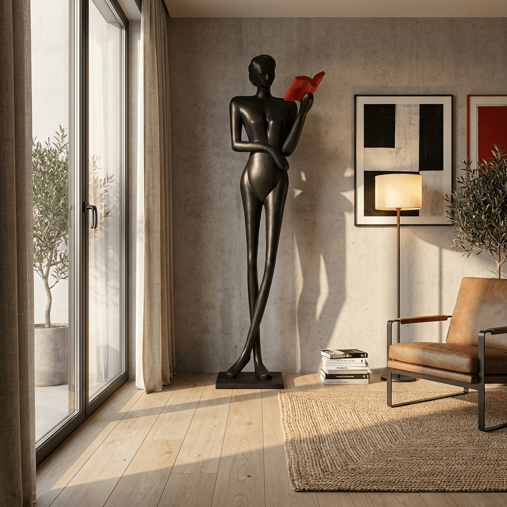 Noir Muse Leesstandbeeld Sculptuur