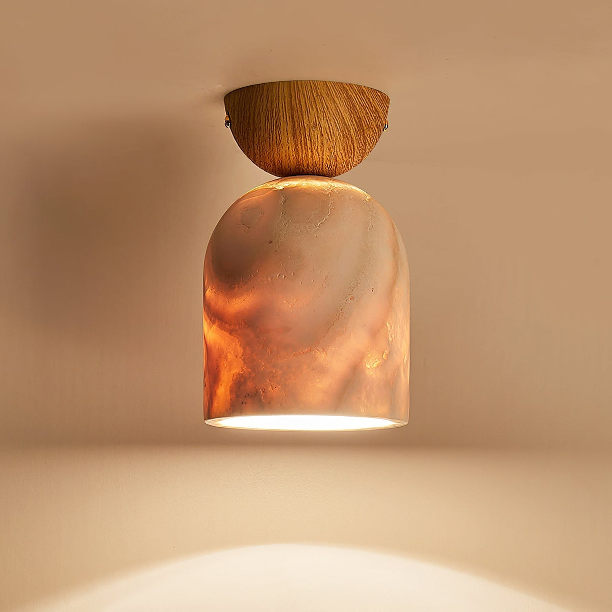 Linora travertin plafondlamp