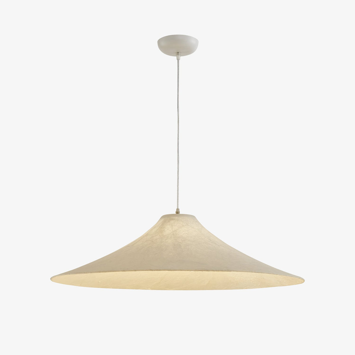 Abbotswell Moderne minimalistische hanglamp met vlakke kap van natuurlijk materiaal