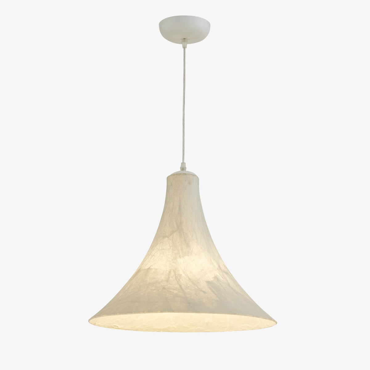 Abbotswell Moderne minimalistische hanglamp met vlakke kap van natuurlijk materiaal