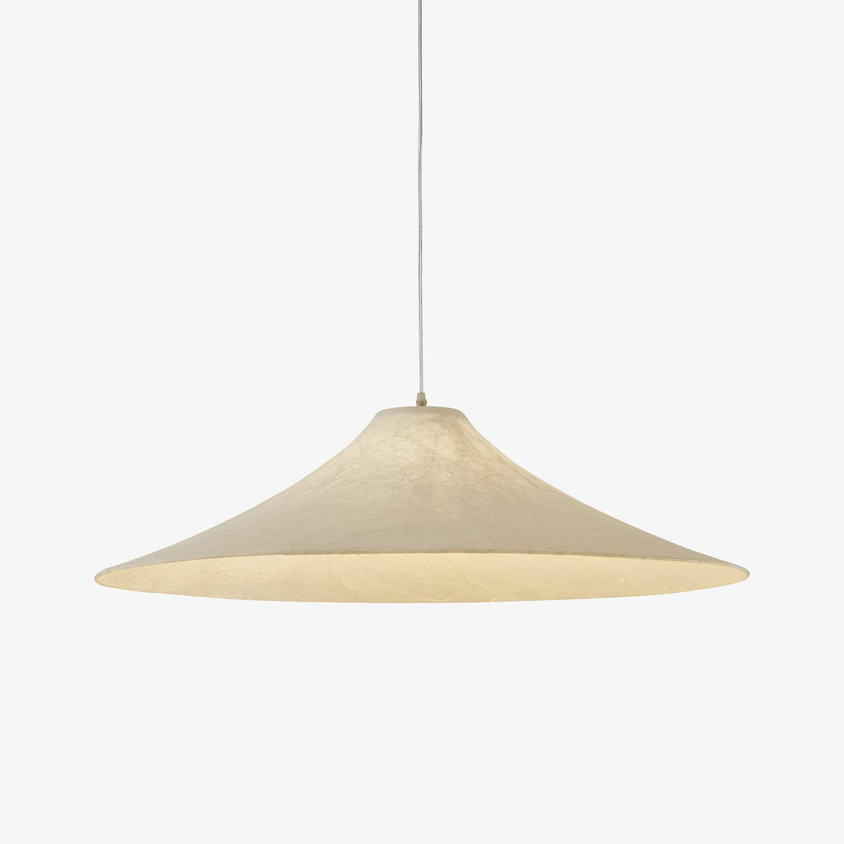 Abbotswell Moderne minimalistische hanglamp met vlakke kap van natuurlijk materiaal