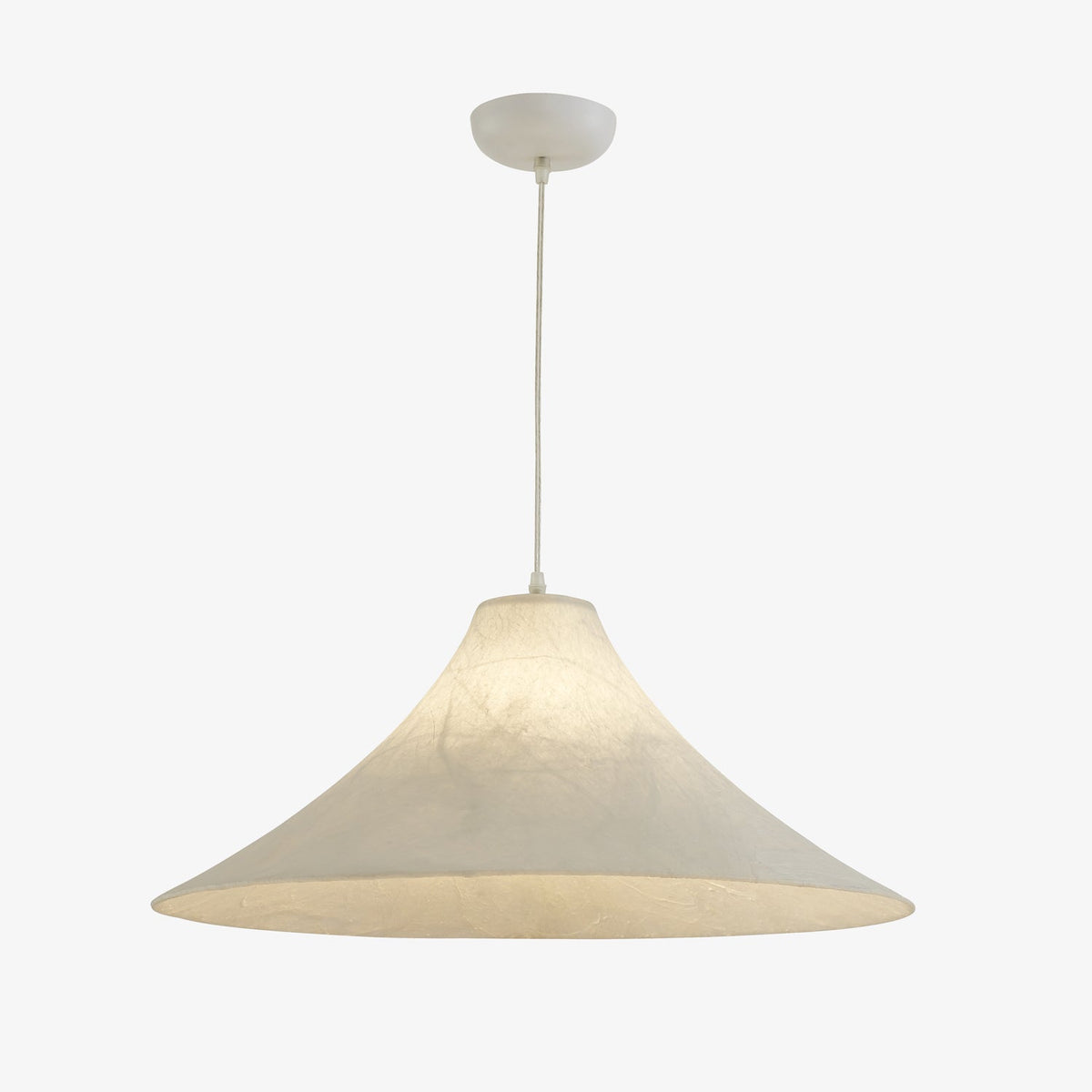 Abbotswell Moderne minimalistische hanglamp met vlakke kap van natuurlijk materiaal