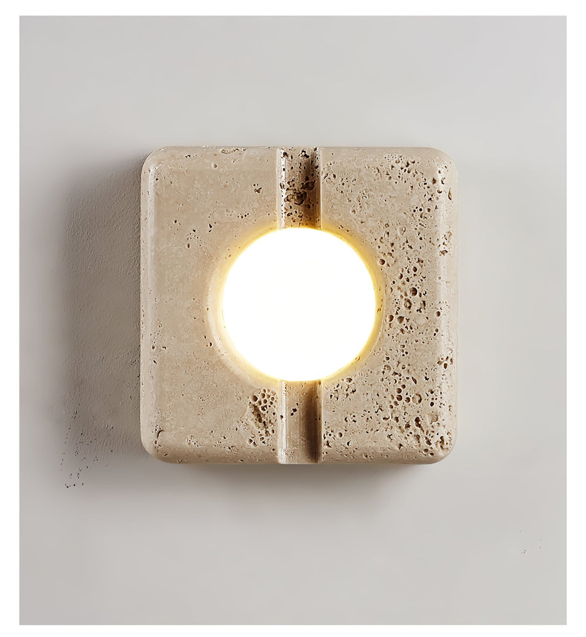 Valaora Geel travertin wandlamp