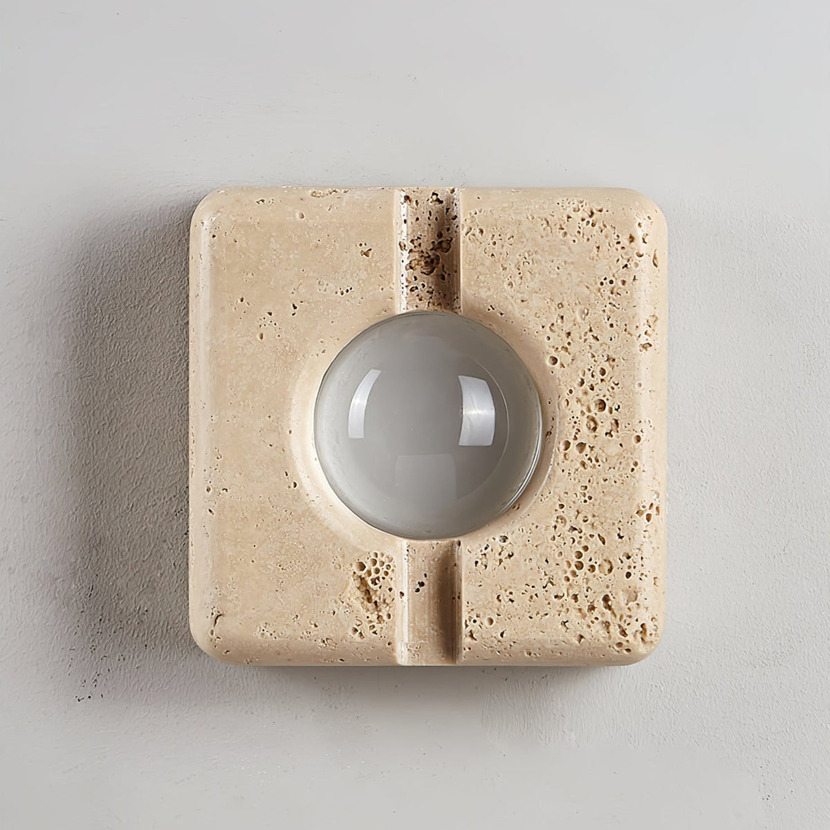 Valaora Geel travertin wandlamp