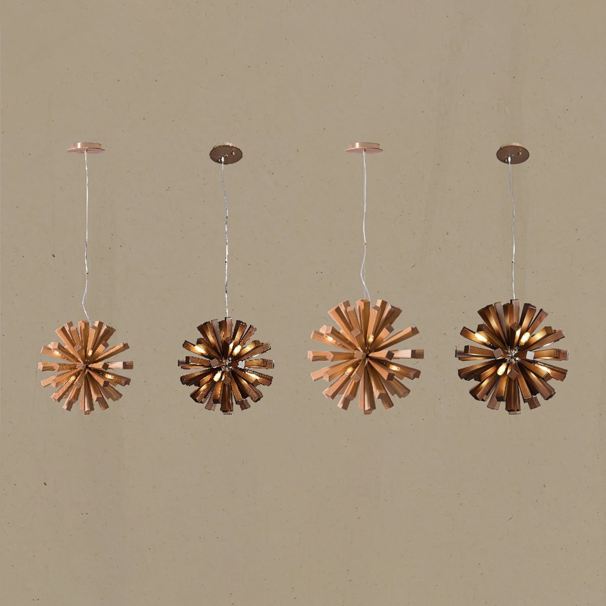 Elvarelle Premium Noordse kunst Burst hout kroonluchter
