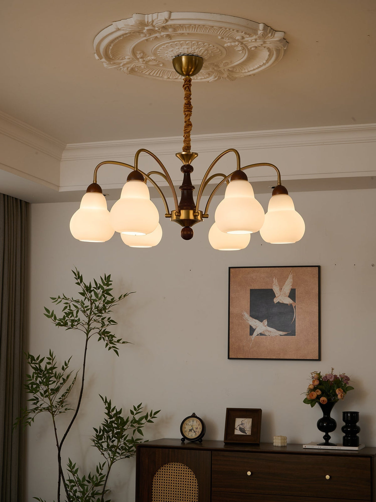 Novelle Traditionele Elegantie Vintage Hout Kroonluchter