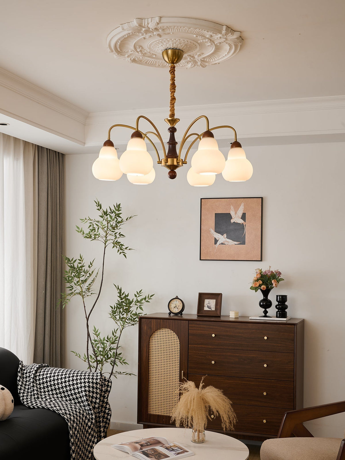 Novelle Traditionele Elegantie Vintage Hout Kroonluchter