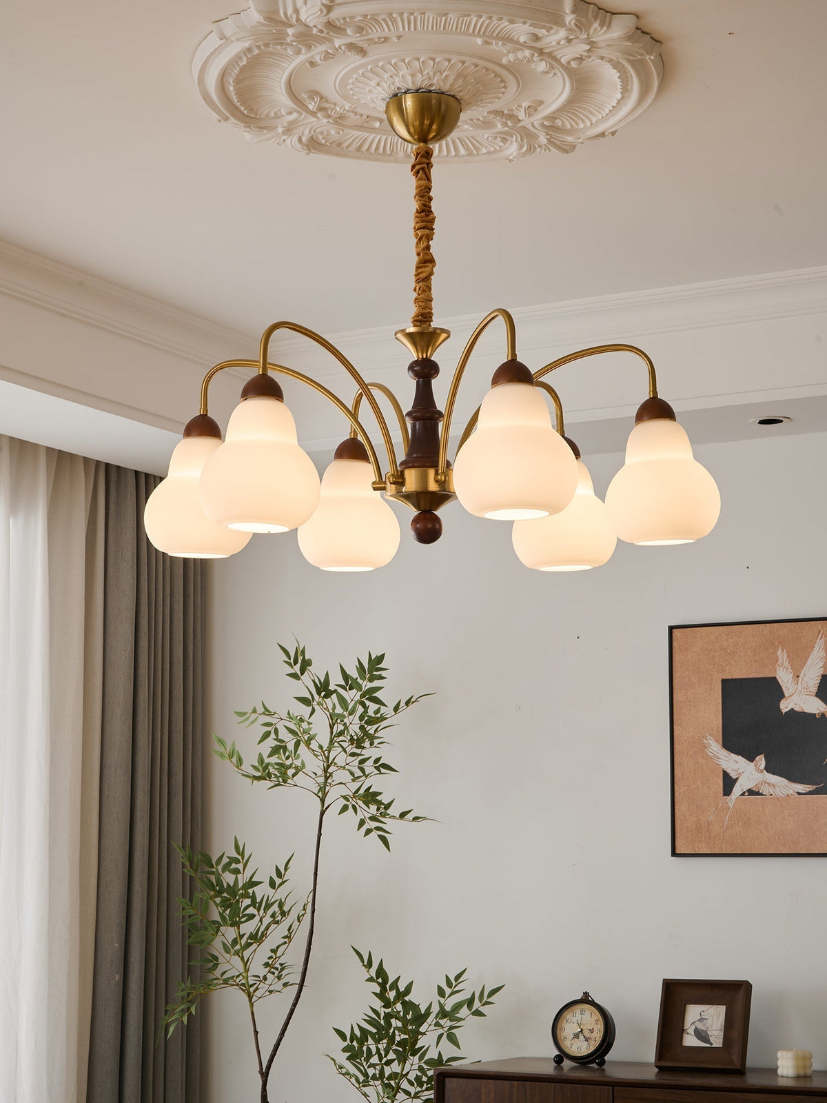Novelle Traditionele Elegantie Vintage Hout Kroonluchter